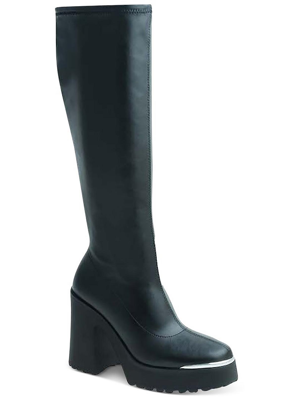 Wild Pair Womens Killian Faux leather Side Zip Knee-High Boots
